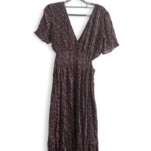 ba&sh Black Multi Floral Maxi Dress with V-Neck